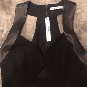 alice+olivia black midi dress